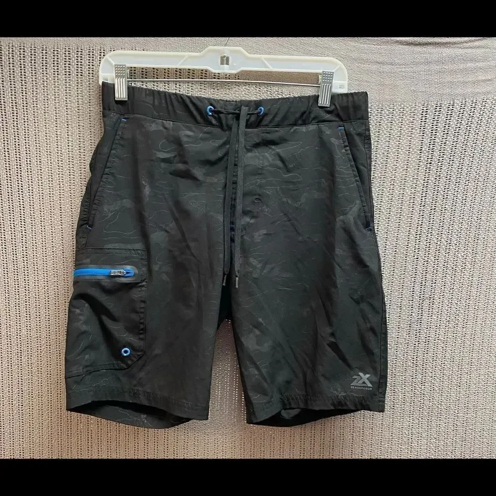 ZX zero exposure boys bathing suit gray and blue
